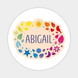 Abigail  name with colorful leaves Magnet